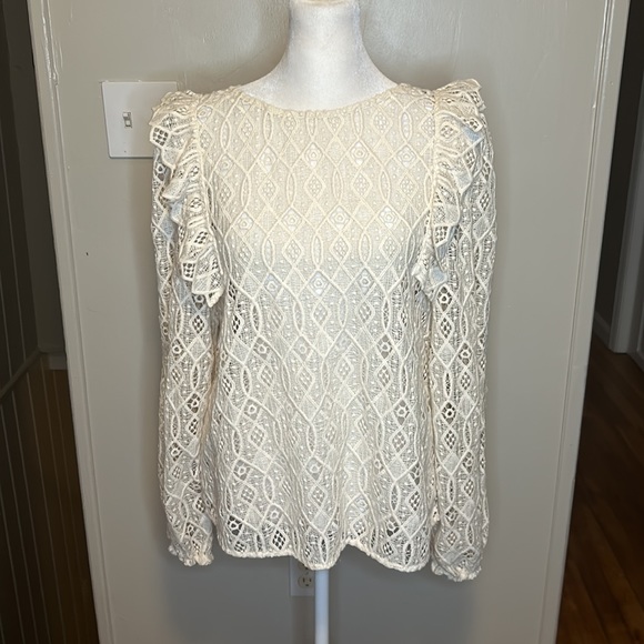 Sézane Lace Blouse in Cream - Picture 7 of 13